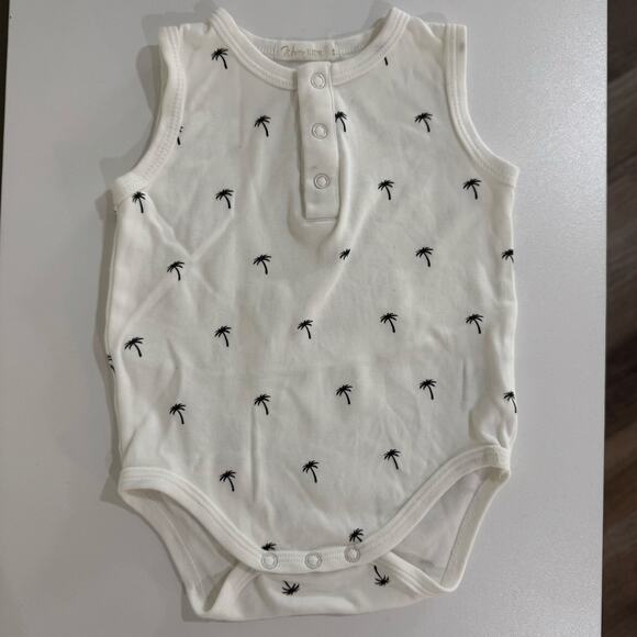 Woven Kids Palm Tree Bodysuit & Ribbed Shorts Outfit Set Size 3-6 Months Cotton - Picture 5 of 9